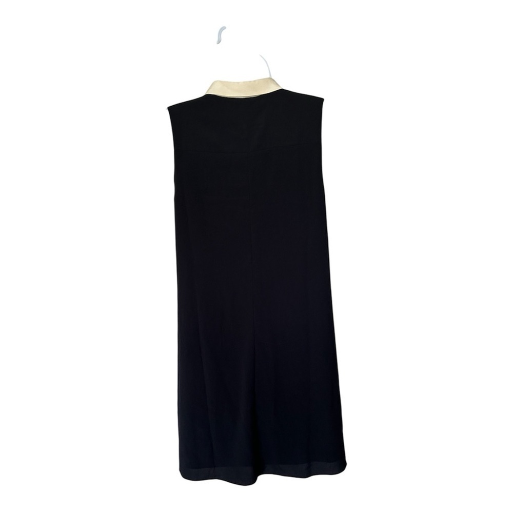 NWT Marchesa Collared Swing Dress Black $375. Sleeveless Size M - Picture 4 of 9
